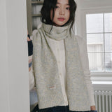 Bubble Boucle Knit Muffler (Blue Lemon)