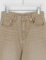 Crane Back Point Wide Washing Denim Pants