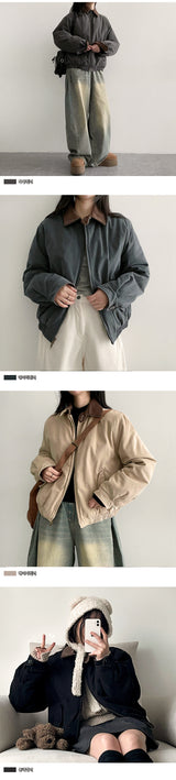 Neming Golden Collar Quilted Short Jacket