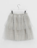 Samen Frill Tulle Banding Midi Skirt