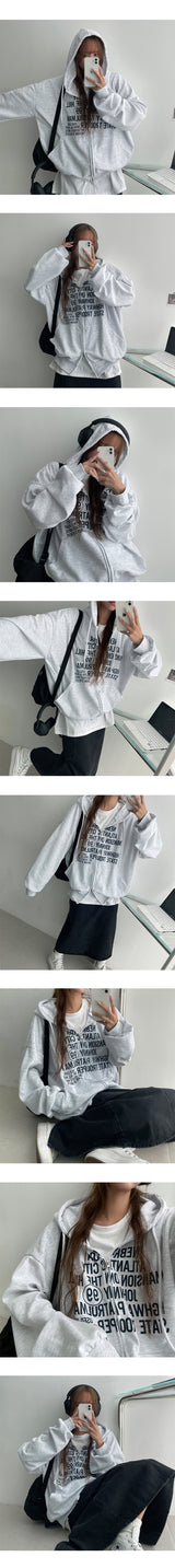 Verro2way Lettering Hooded Zip-Up (6 colors)