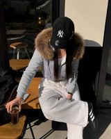 [ORIGINAL] POE Fur Hood 2-Way Zip-Up Hoodie