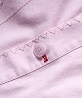 Floral Stitch French Work Jacket - Light Pink