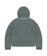STRIPE HOODED FLEECE ZIP UP_MINT