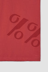 %% ロゴロールアップTシャツ / ウォッシュドレッド