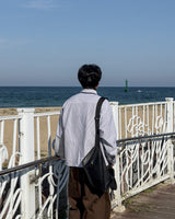 ベンオックスフォードストライプクロップシャツ