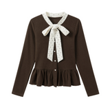 Avery Ribbon Peplum Cardigan