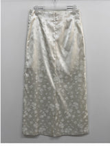 Jacquard Satin H-Line Long Skirt