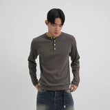 ヘンリーネック長袖Tシャツ 4色