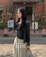 [MADE] Chen stripe cardigan & sleeveless set