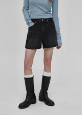 [B-DENIM] ウォッシングショート012 - BLACK