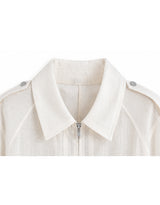 Nova Linen Sheer Summer Blouson Ivory