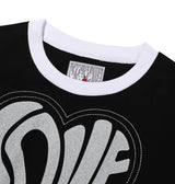 Heart cutting crop T-shirt (Black