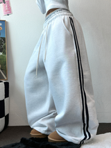 TRACK WIDE TAPING BALLOON LONG PANTS 💙🖤🤍3COLOR