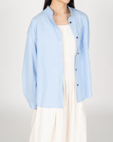 A Drop High neck Shirt - Sky Blue