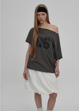 [MADE] Freepi Boatneck Printed Short Sleeve T-shirt