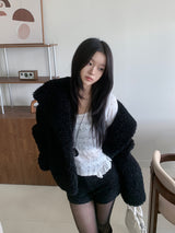 Snug Cozy Tweed High-Waist Shorts