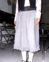 (2color) Line Flower Ruffle Hem Skirt
