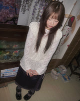 (3color) Silky Lace Long Skirt