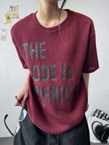 コディ ウナイ ビッグレター セミクロップド リブニット Tシャツ 3カラー