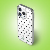 ホリデーエポキシバンパーケース (silver frame / green point dot)