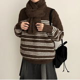 Core Soft Stripe Muffler Knit Set