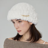 VARZAR Safety Pin Fur Beanie / Cream