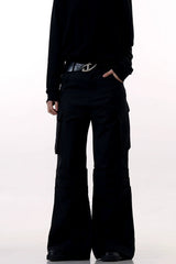 Pleated Rivet Relaxed Dress Trousers