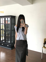 Flue Stripe Blouse (2 colors)