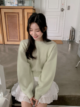 Pastel Crop Round Loose Knit (6color)