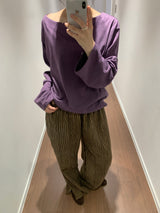 Slam off-shoulder long sleeve (4color)