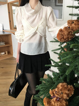 Twist sheer high blouse