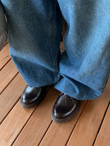 Compub Basic Lace-Up Stitch Loafers