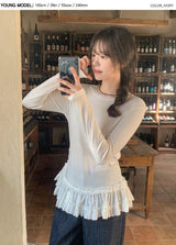 #フリルティアードレイヤードロングスリーブTシャツドレス(2color)