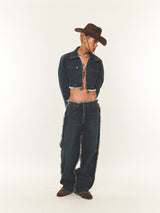 LOW-RISE DENIM PANTS (FOR UNISEX)
