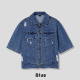 Ute Vintage Crop Short Sleeve Denim Jacket