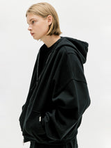 Oversized Full Zip Hoodie - Black