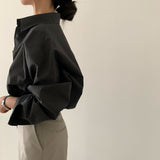 [High density fabric] ブリテンボキシーフィットオータムコットンシャツ