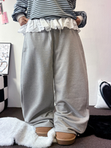 LACE PONT🎀WIDE LONG PANTS 💕🩶🖤3COLOR