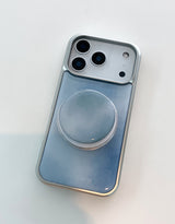  [MADE] ミスティブルー シルバー エポキシ MagSafeバンパー iPhoneケース