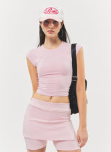 Logo Two-tone Flat Visor Cap Pink