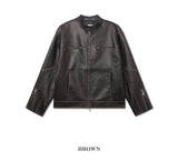 Bleed Washed Leather Biker Jacket