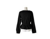 Ash Lace Waist Ribbon Strap Blouse