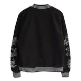 Longevity embroidery bomber jacket (Black)
