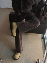 Winter Velvet Denim Bootcut Pants (2color)