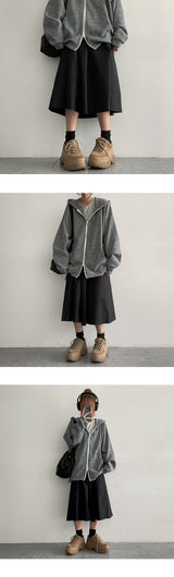 Chaho Banded Waist Long skirt