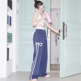[RE] SWEET RIBBON SWEAT PANTS - NAVY/PINK