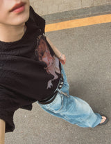 ルアテクスチャーボウィ半袖Tシャツ