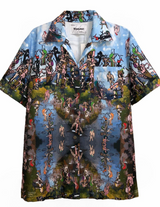 World' Print Short-Sleeves Shirt (Small Pattern)