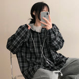 Lonty Layered Hooded Checkered Shirt